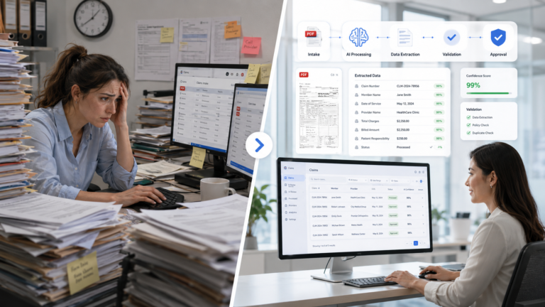 AI document processing reduces manual insurance claims paperwork