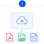 Upload document icon for AI document capture solution